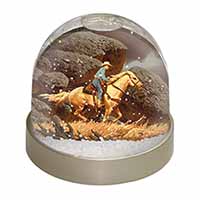 Horse Riding Cowboy Snow Globe Photo Waterball