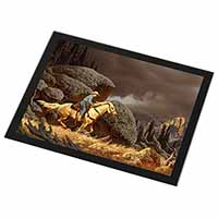 Horse Riding Cowboy Black Rim High Quality Glass Placemat