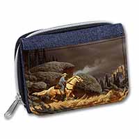 Horse Riding Cowboy Unisex Denim Purse Wallet