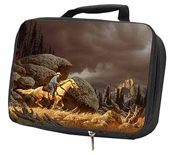 Horse Riding Cowboy Black Insulated School Lunch Box/Picnic Bag