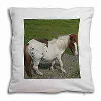 Shetland Pony Soft White Velvet Feel Scatter Cushion
