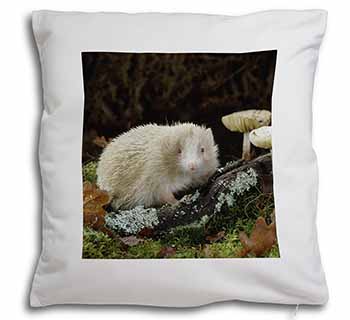 Albino Hedgehog Wildlife Soft White Velvet Feel Scatter Cushion