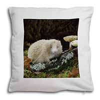 Albino Hedgehog Wildlife Soft White Velvet Feel Scatter Cushion