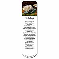 Albino Hedgehog Wildlife Bookmark, Book mark, Printed full colour