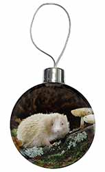 Albino Hedgehog Wildlife Christmas Bauble