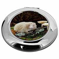 Albino Hedgehog Wildlife Make-Up Round Compact Mirror
