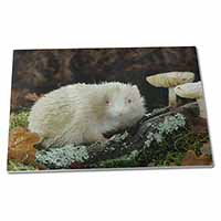 Large Glass Cutting Chopping Board Albino Hedgehog Wildlife