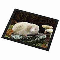 Albino Hedgehog Wildlife Black Rim High Quality Glass Placemat