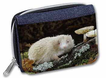 Albino Hedgehog Wildlife Unisex Denim Purse Wallet