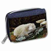 Albino Hedgehog Wildlife Unisex Denim Purse Wallet