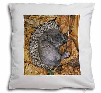 Sleeping Baby Hedgehog Soft White Velvet Feel Scatter Cushion