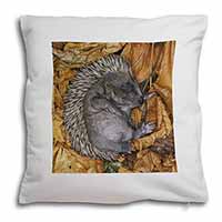Sleeping Baby Hedgehog Soft White Velvet Feel Scatter Cushion