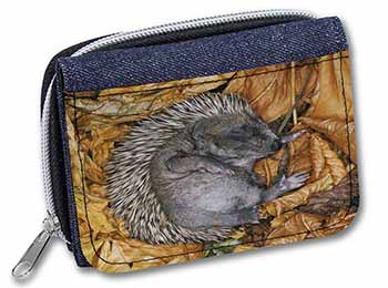 Sleeping Baby Hedgehog Unisex Denim Purse Wallet