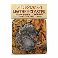 Sleeping Baby Hedgehog Single Leather Photo Coaster