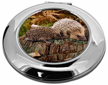 Mother and Baby Hedgehog Make-Up Round Compact Mirror