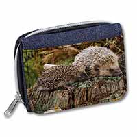 Mother and Baby Hedgehog Unisex Denim Purse Wallet