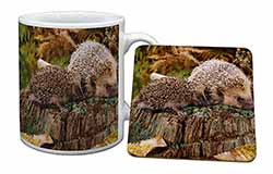 Mother and Baby Hedgehog Mug and Coaster Set