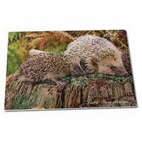 Large Glass Cutting Chopping Board Hedgehogs 