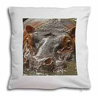 Hippopotamus, Hippo Soft White Velvet Feel Scatter Cushion