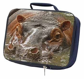 Hippopotamus, Hippo Navy Insulated School Lunch Box/Picnic Bag