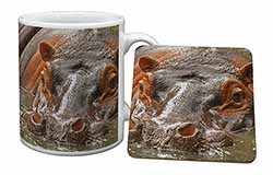 Hippopotamus, Hippo Mug and Coaster Set