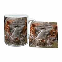 Hippopotamus, Hippo Mug and Coaster Set