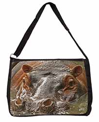 Hippopotamus, Hippo Large Black Laptop Shoulder Bag School/College