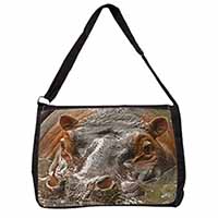 Hippopotamus, Hippo Large Black Laptop Shoulder Bag School/College