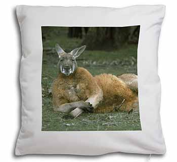 Cheeky Kangaroo Soft White Velvet Feel Scatter Cushion
