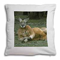 Cheeky Kangaroo Soft White Velvet Feel Scatter Cushion