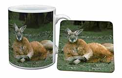 Cheeky Kangaroo Mug and Coaster Set