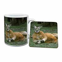 Cheeky Kangaroo Mug and Coaster Set