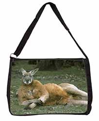 Cheeky Kangaroo Large Black Laptop Shoulder Bag School/College