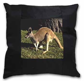 Kangaroo Black Satin Feel Scatter Cushion