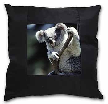 Cute Koala Bear Black Satin Feel Scatter Cushion