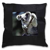 Cute Koala Bear Black Satin Feel Scatter Cushion