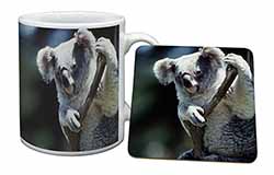 Cute Koala Bear Mug and Coaster Set