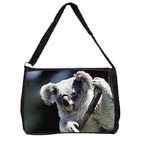 Cute Koala Bear Large Black Laptop Shoulder Bag School/College