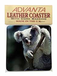 Cute Koala Bear Single Leather Photo Coaster