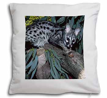 Wild Genet Cat Wildlife Print Soft Velvet Feel Cushion Cover With Inner Pillow