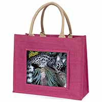 Wild Genet Cat Wildlife Print Large Pink Shopping Bag Christmas Present Idea