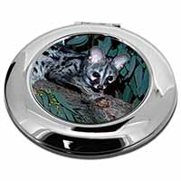 Wild Genet Cat Wildlife Print Make-Up Round Compact Mirror Christmas Gift