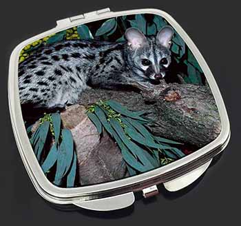 Wild Genet Cat Wildlife Print Make-Up Compact Mirror Stocking Filler Gift