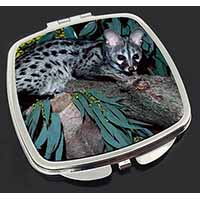 Wild Genet Cat Wildlife Print Make-Up Compact Mirror Stocking Filler Gift