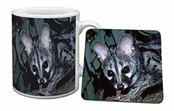 Wild Genet Cat Wildlife Print Mug+Coaster Christmas/Birthday Gift Idea