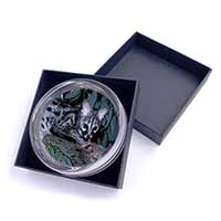 Wild Genet Cat Wildlife Print Glass Paperweight in Gift Box Christmas Present