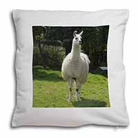 Llama Soft White Velvet Feel Scatter Cushion