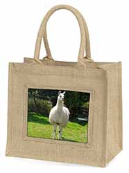 Llama Natural/Beige Jute Large Shopping Bag