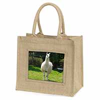 Llama Natural/Beige Jute Large Shopping Bag