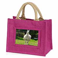 Llama Little Girls Small Pink Jute Shopping Bag